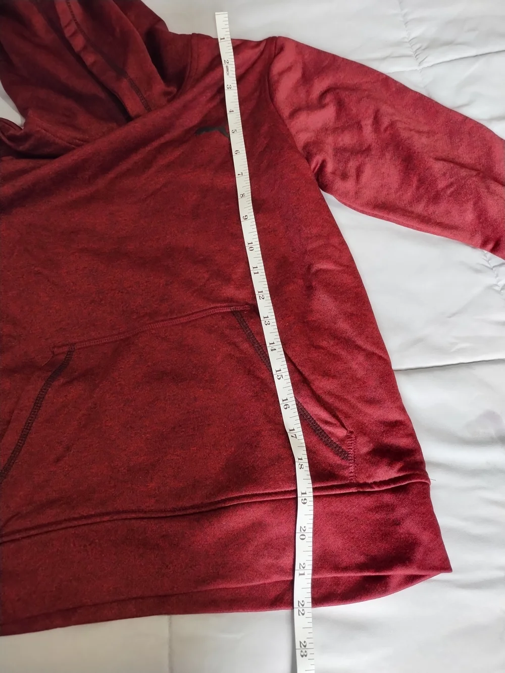Puma Maroon Red Hooded Pullover Sweatshirt